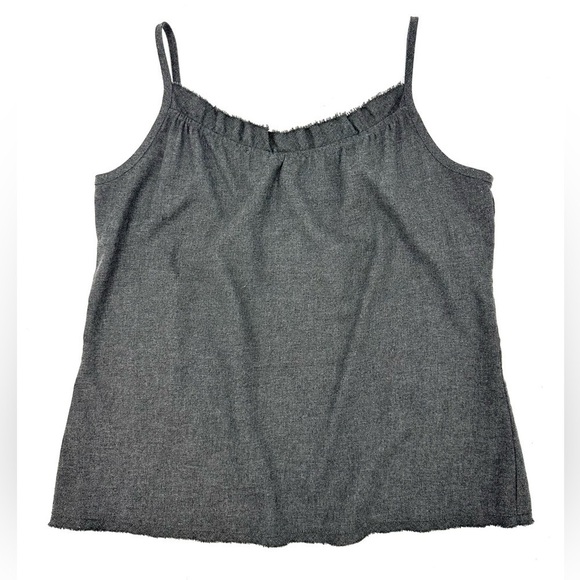 Eileen Fisher Polished Flannel Cami Tank Top Size Large Petite Gray Wool Blend - Picture 1 of 9